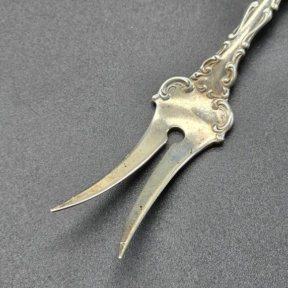 Antique Whiting Fork Sterling Silver Ornate Olive Pickle Seafood Oyster S CT36E - Picture 6 of 11